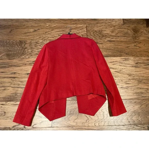 Chico's Open Front Blazer Red Collarless Structured Jacket Women's Size 0 - Picture 5 of 5